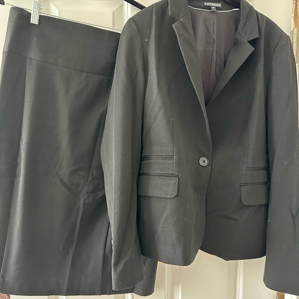 Express Black Blazer & Skirt Set